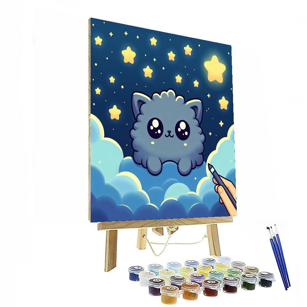 Starry Sky Cat Adventure Paint By Color