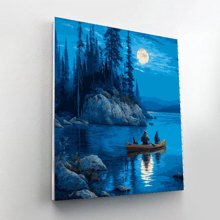 Moonlit Paddle Number Painting