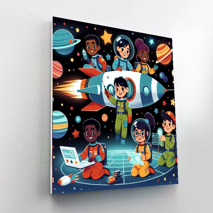 Adventurous Space Heroes Number Painting