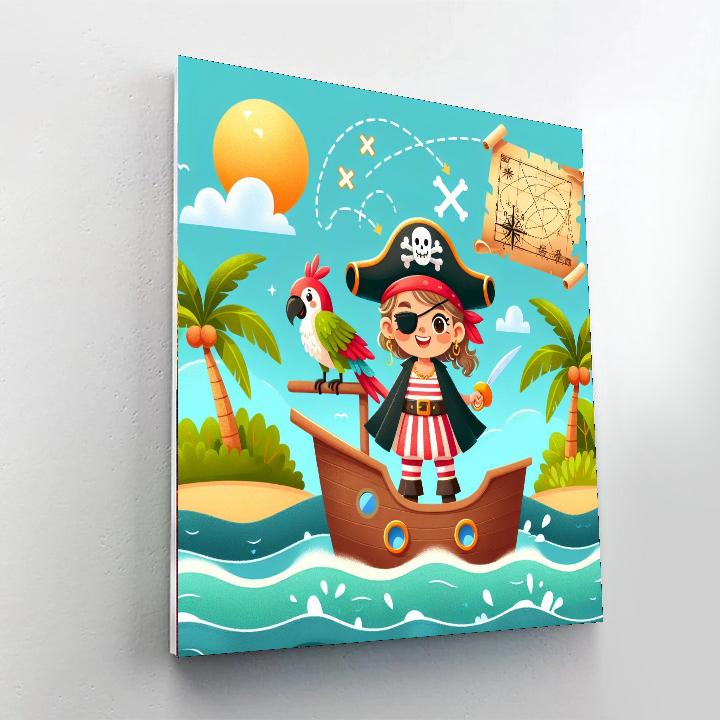 Pirate Ship Treasure Voyage DIY Paint By Numbers