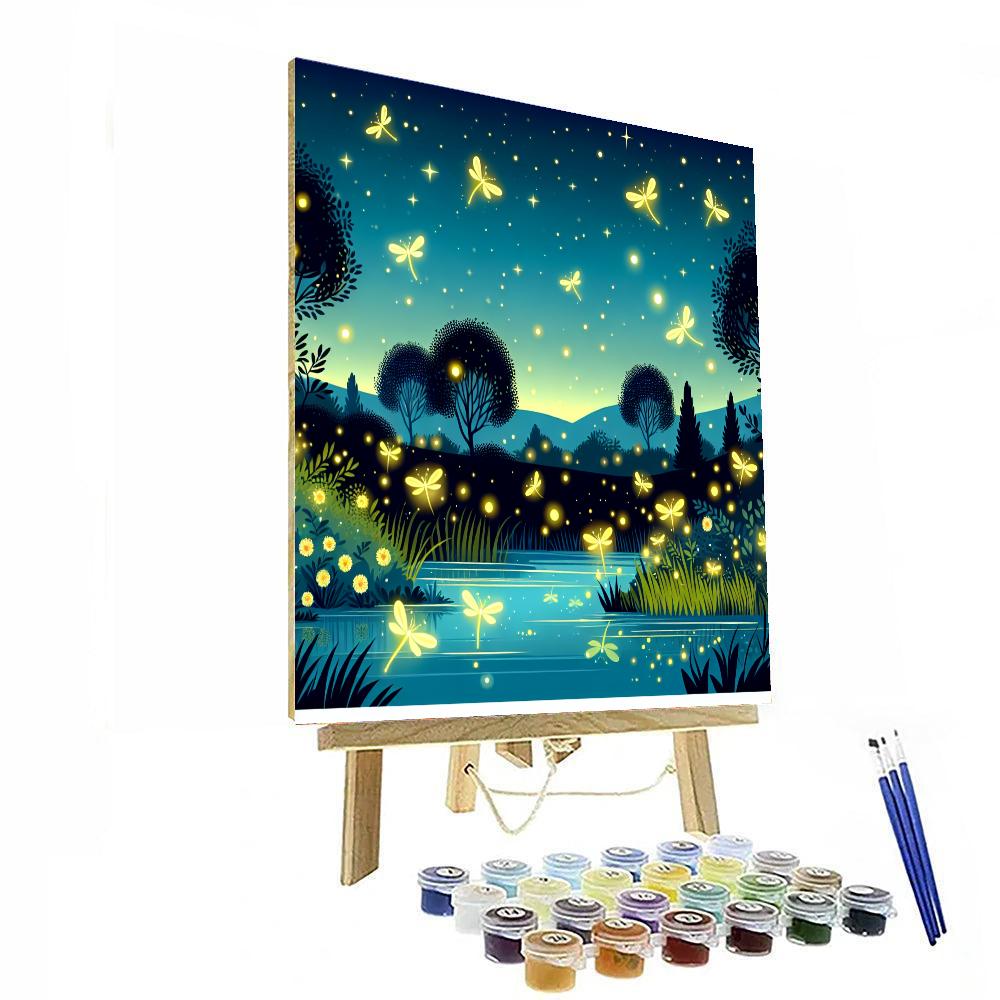 Charming Firefly Festival Paint By Numbers Art