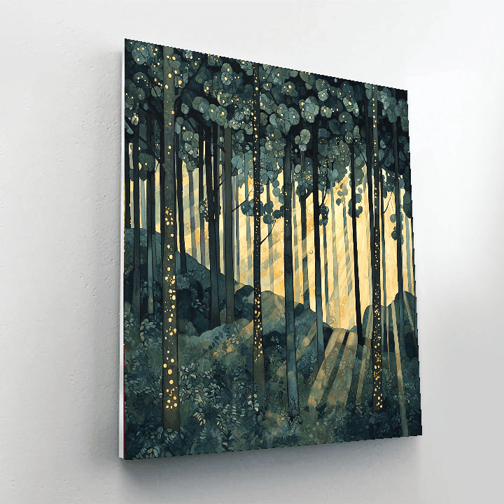 Gustav Klimt Inspired Forest Dreamscape  Paint By Numbers