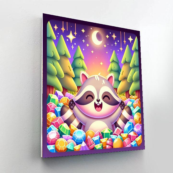 Rainbow Raccoon Adventure Paint By Number