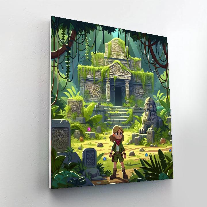Secret Jungle Temple Painting Number Kit