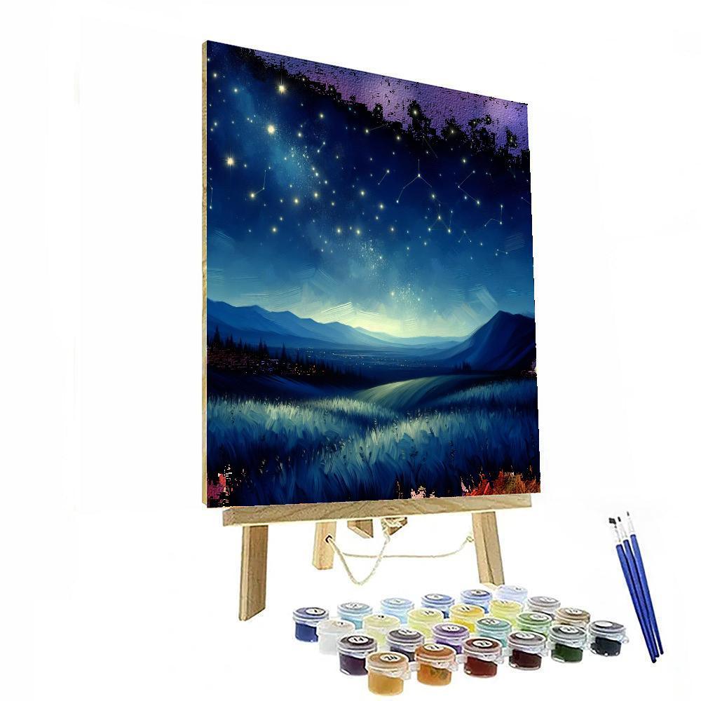 Dreamy Stargazing Hillside Painting By Numbers Kit