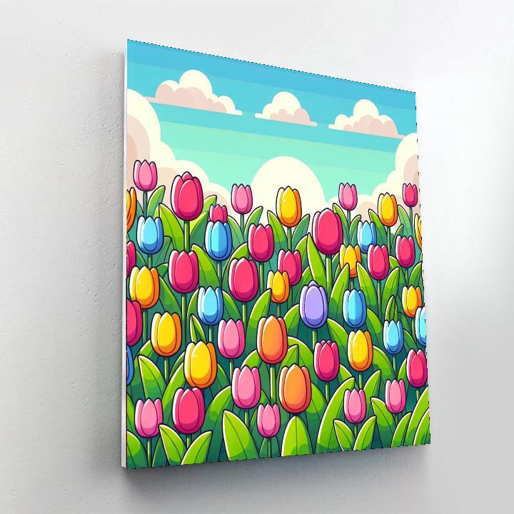 Twirling Tulips Painting Number Kit