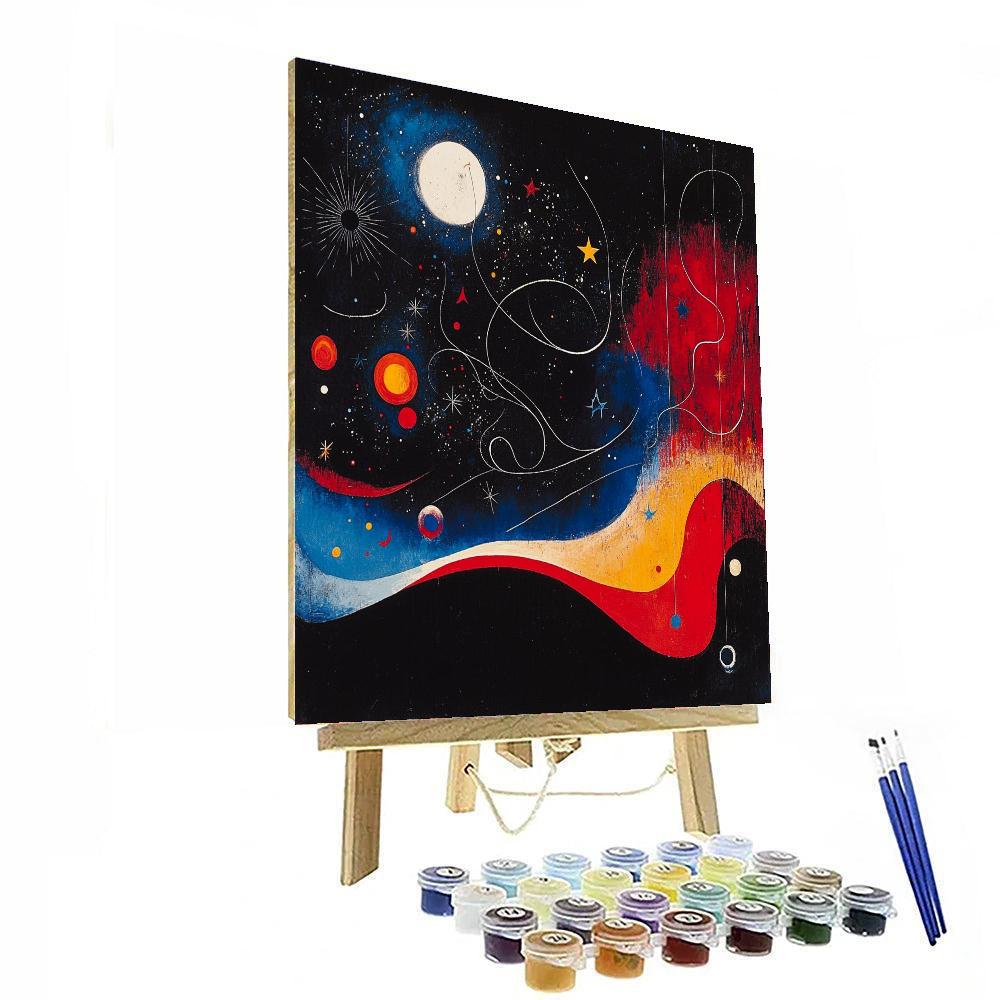 Joan Miró Inspired Dreamscape Constellation  Number Painting