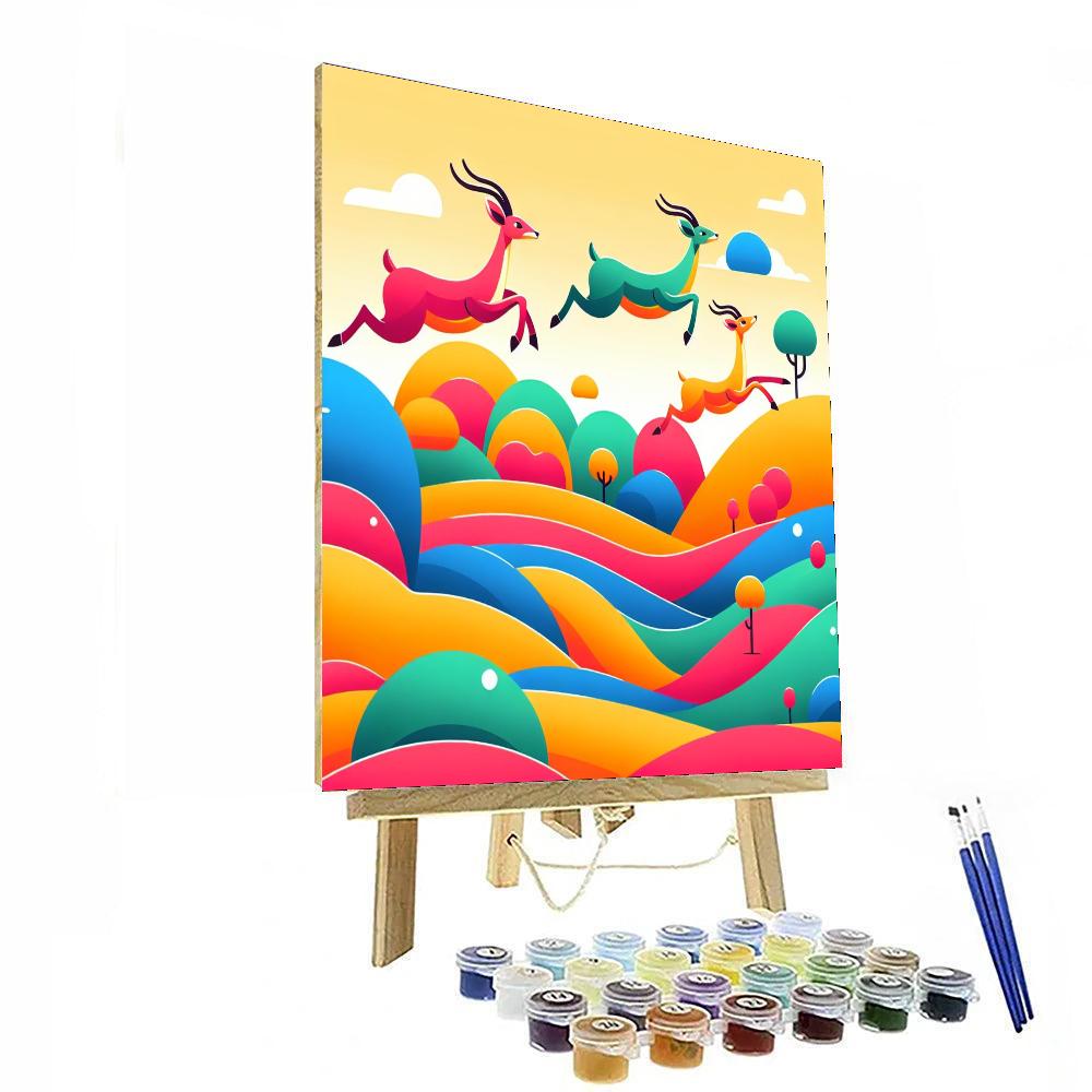 Antelope’s Animated Ascent Paint By Numbers