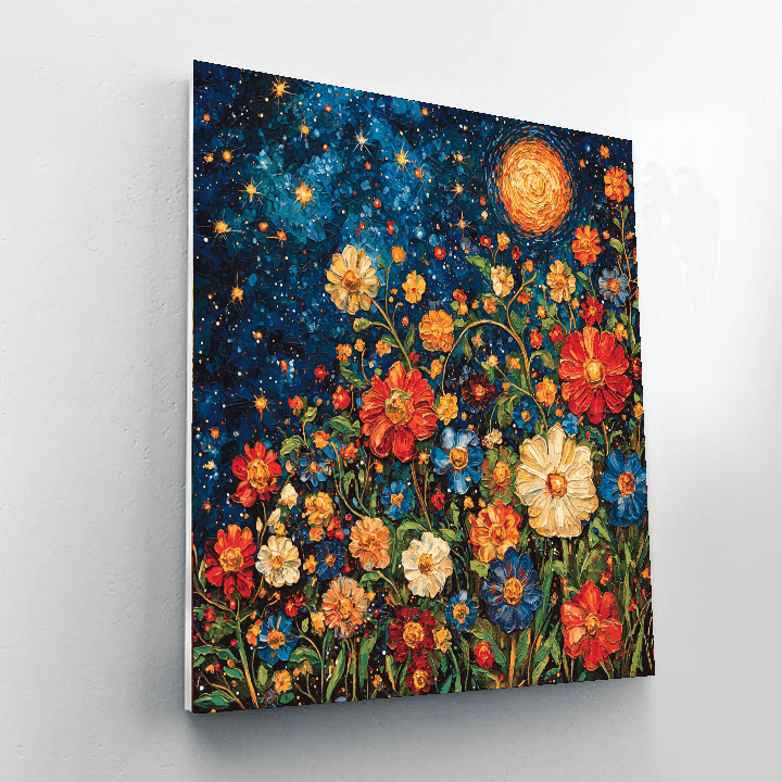 Vincent Van Gogh Inspired Cosmic Floral Fusion  Paint By Numbers