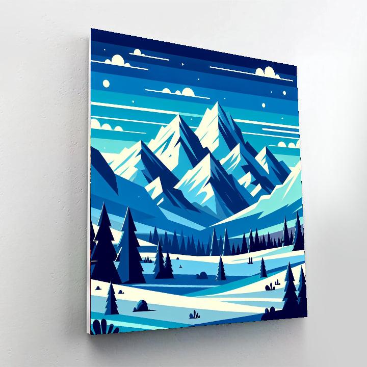 Snowy Peaks Paint By Numbers Art