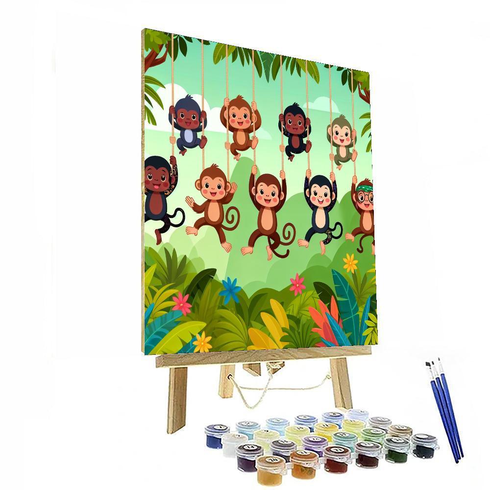 Funky Monkey Jungle Paint By Color