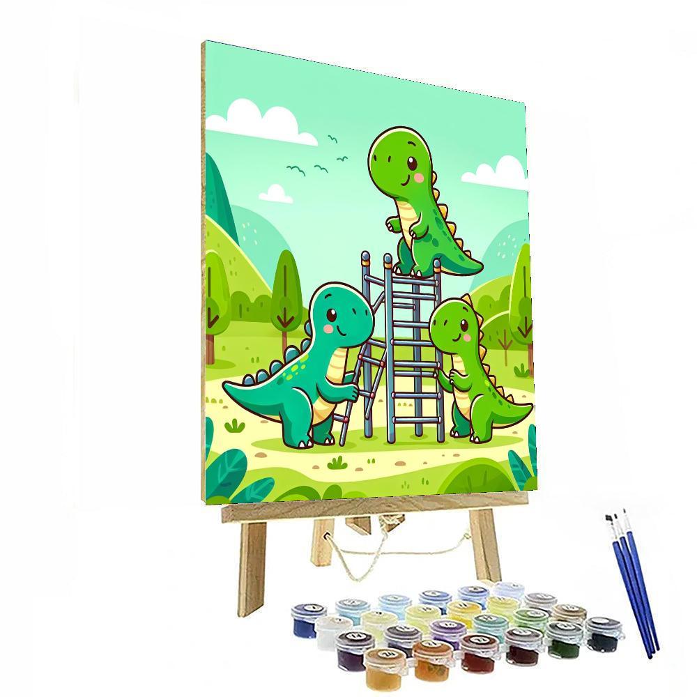 Friendly Dino Playground Numbered Painting Kits