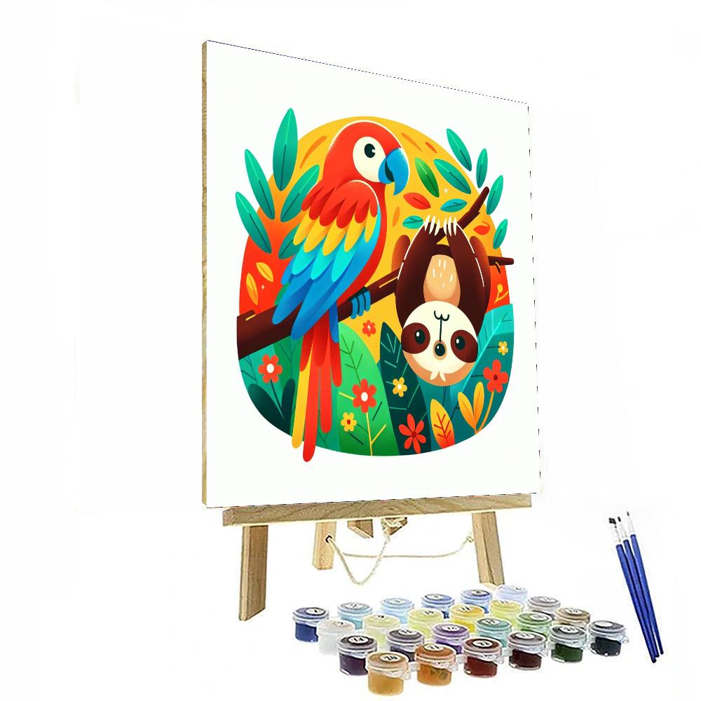 Cute Creatures Of The Rainforest Paint By Numbers