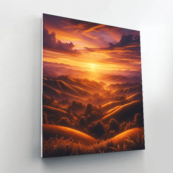 Majestic Sunset Over The Hills Paint By Numbers