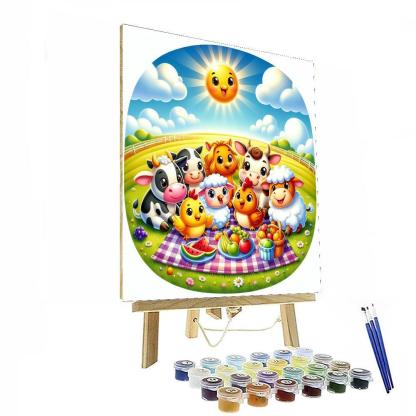 Merry Farmyard Picnic Numbered Painting Kits