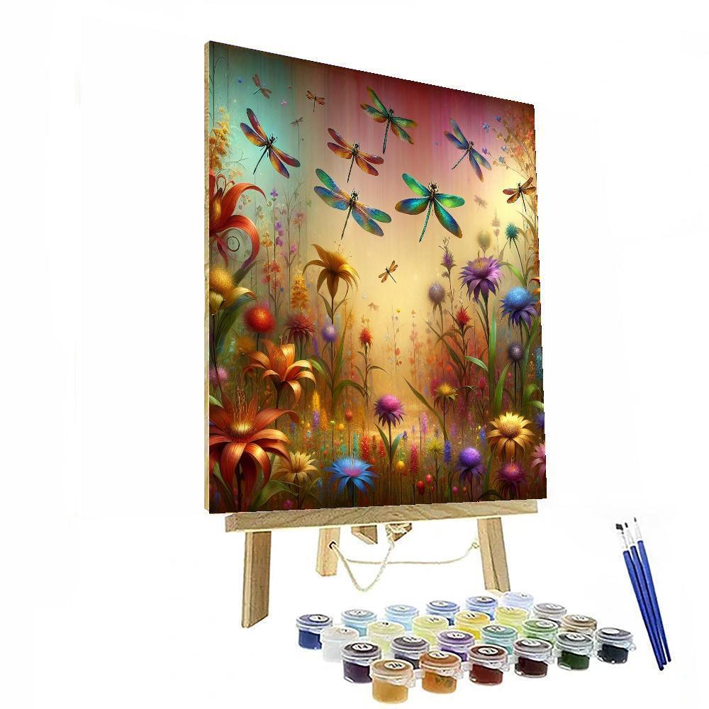 Enchanting Dragonfly Garden Numbered Painting Kits