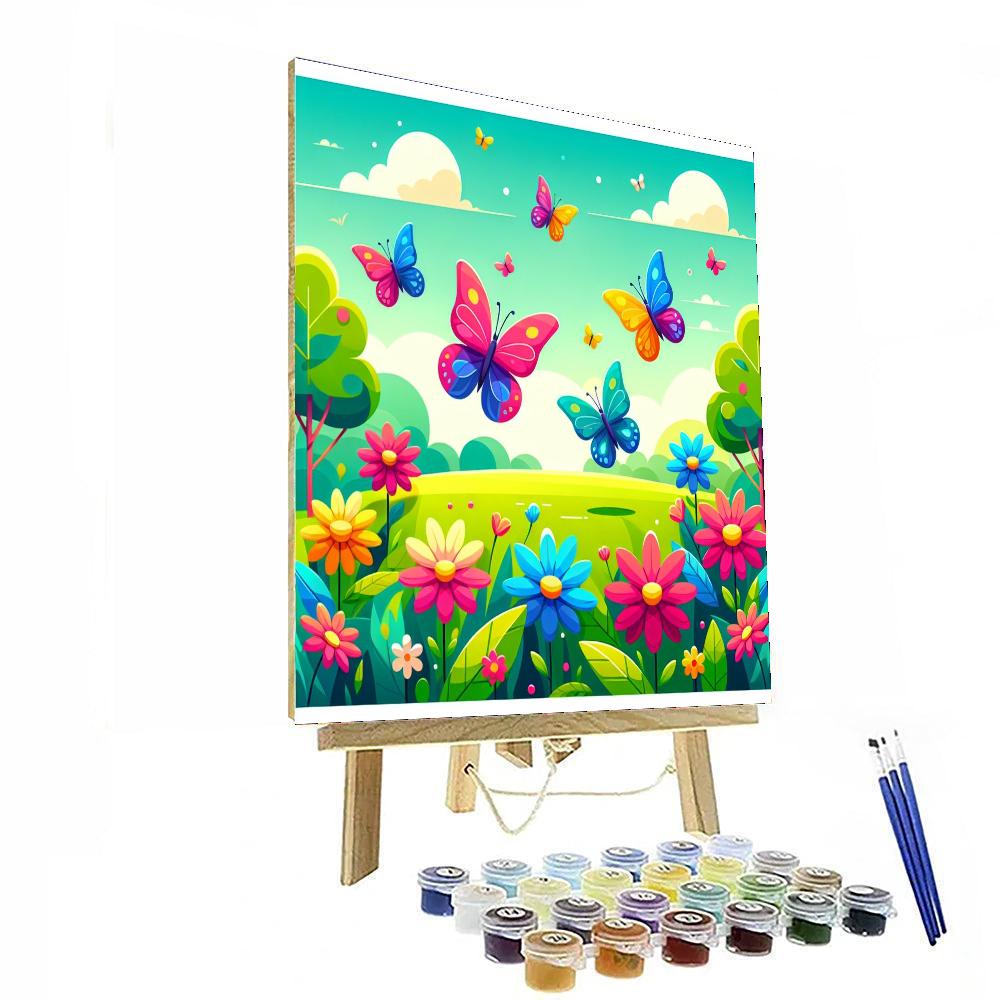 Garden Butterfly Gala Painting By Numbers Kit