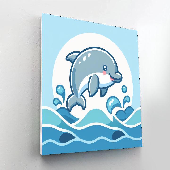 Caring Dolphin Splash Paint By Color