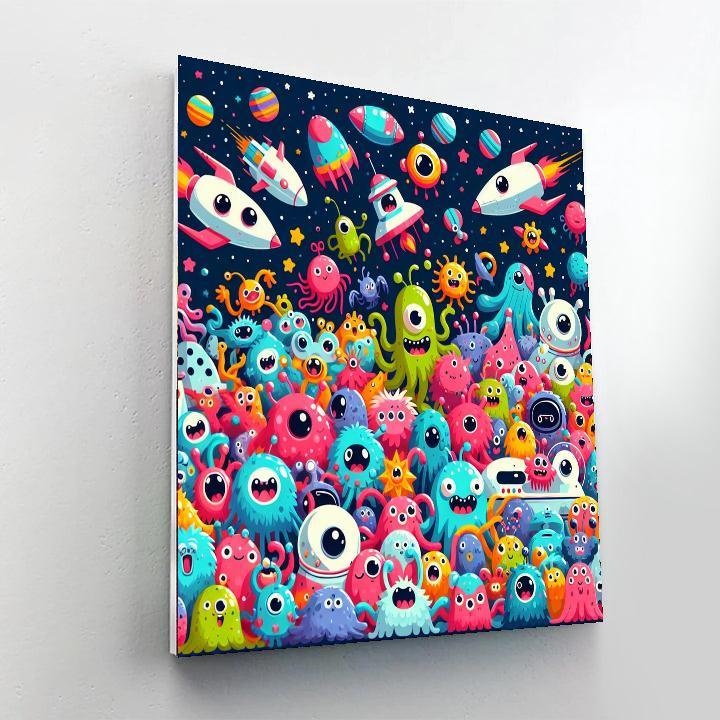 Cute Monsters In Space Paint By Number