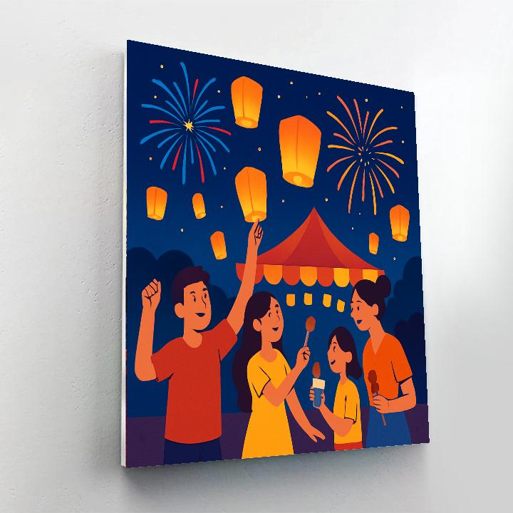 Glowing Festival Of Lights Painting By Numbers Kit