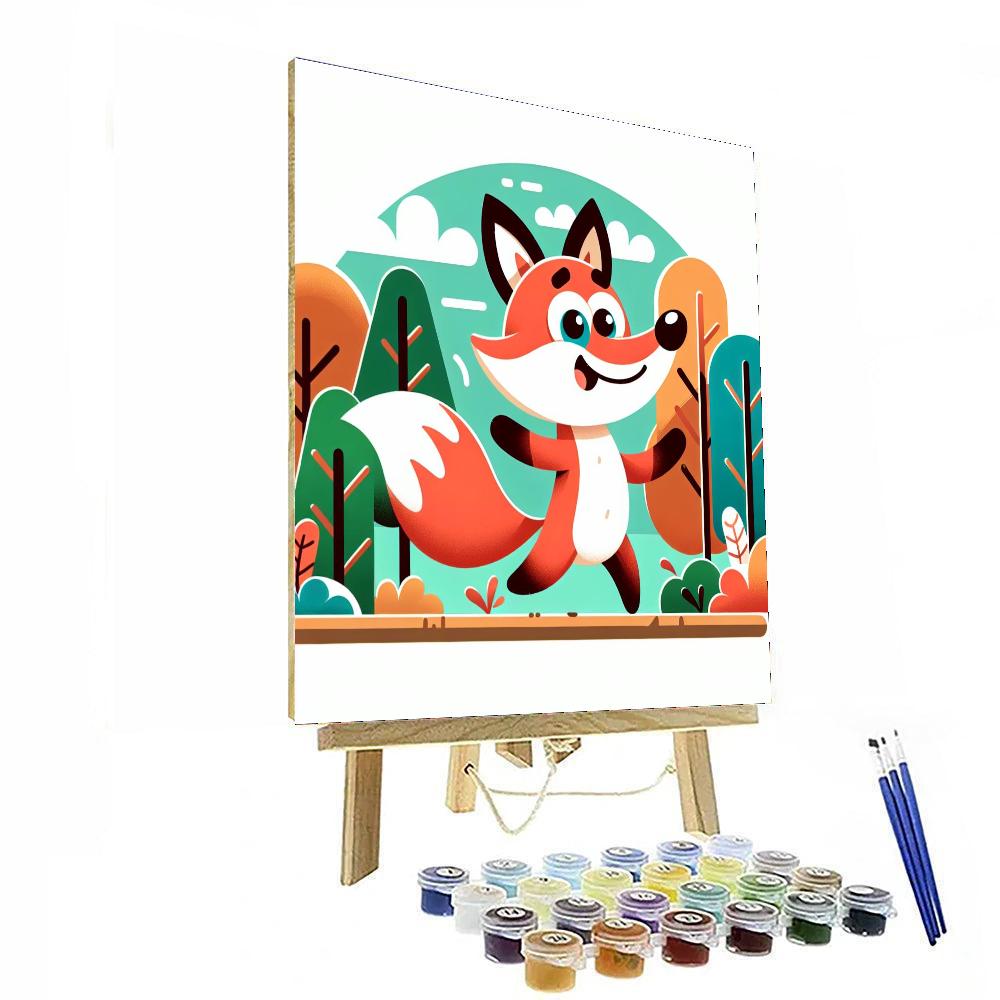 Mischievous Fox Adventure Number Painting