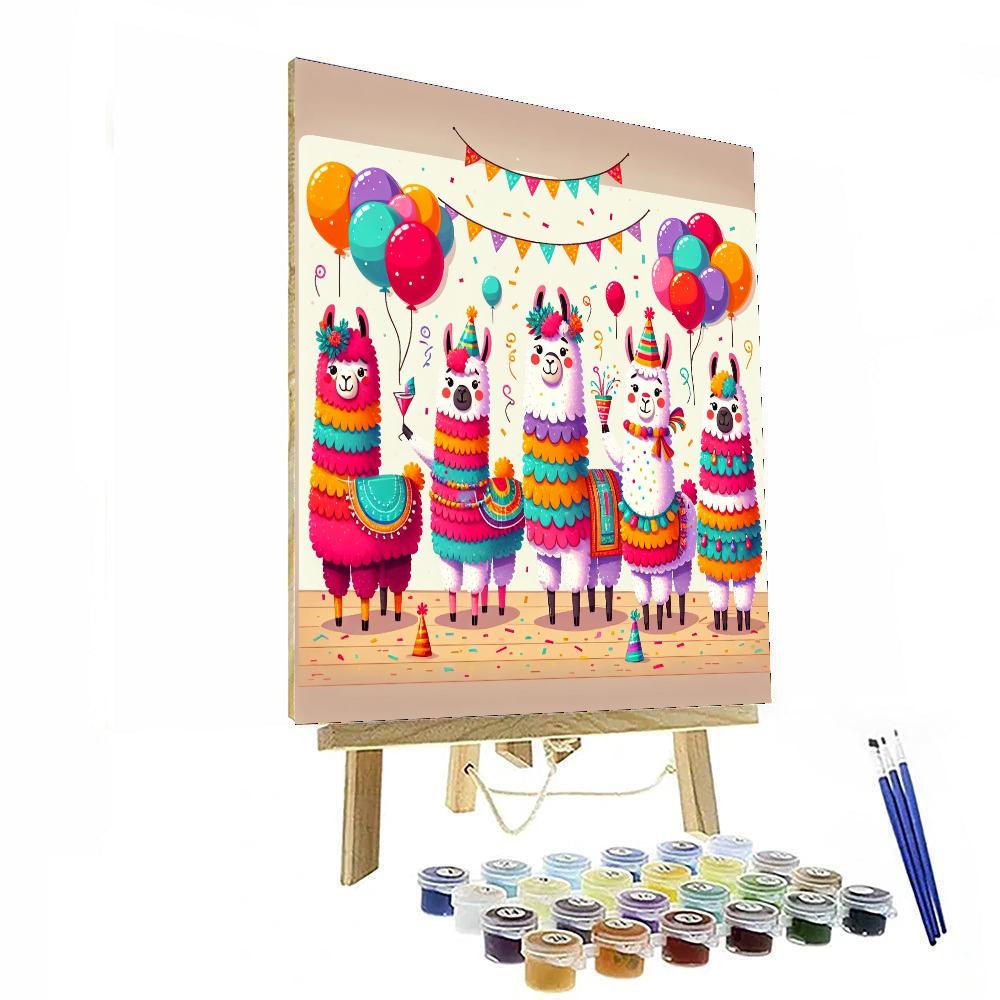 Lively Llama Celebration Painting By Numbers Kit