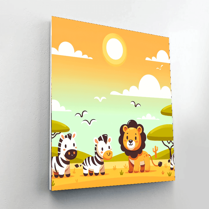 Sunny Savanna Adventure Number Painting