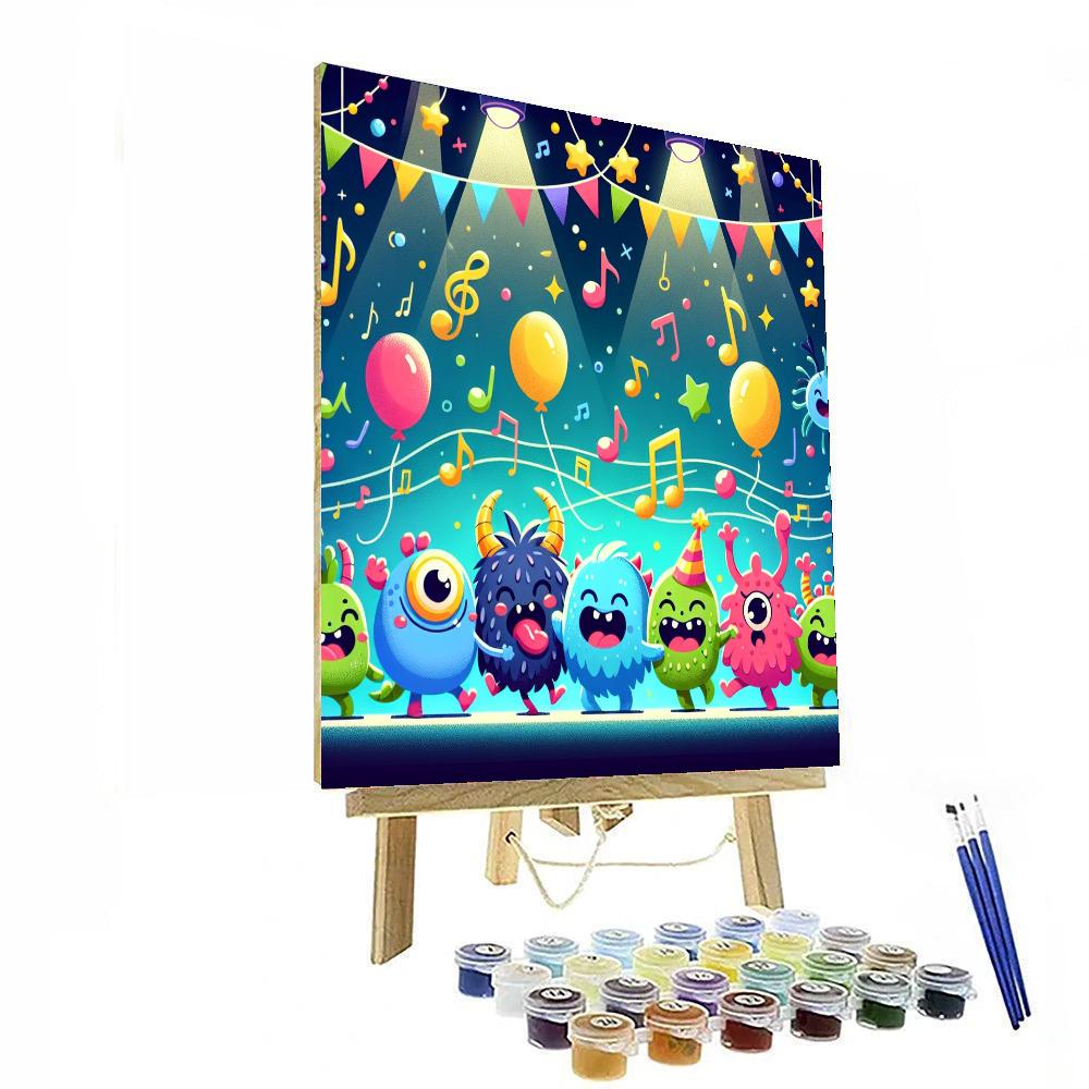 Cheerful Monster Dance Party Numbered Painting Kits