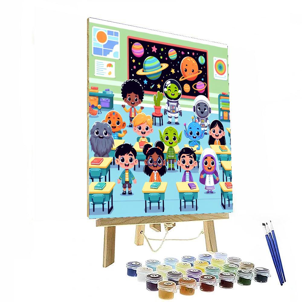 Alien Friend Academy DIY Paint By Numbers