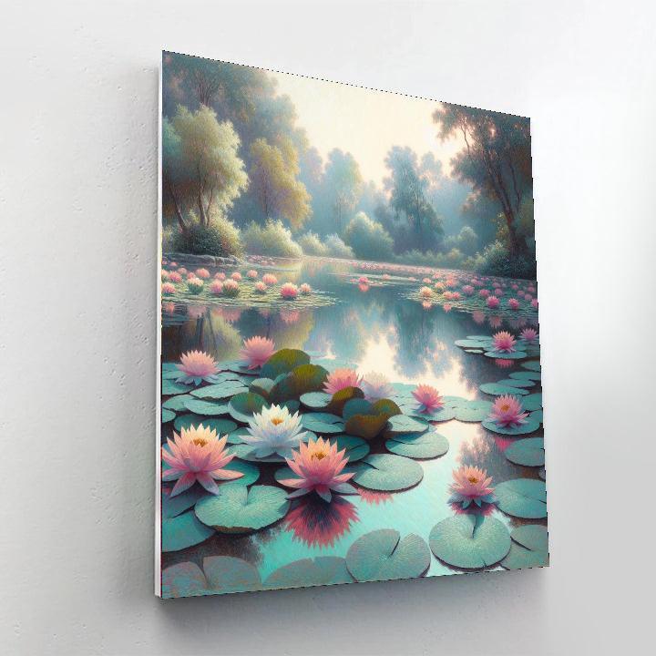 Dreamlike Water Lily Pond Paint By Color