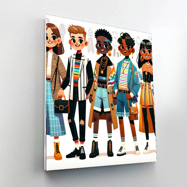 Glamorous Fashionistas Painting Number Kit