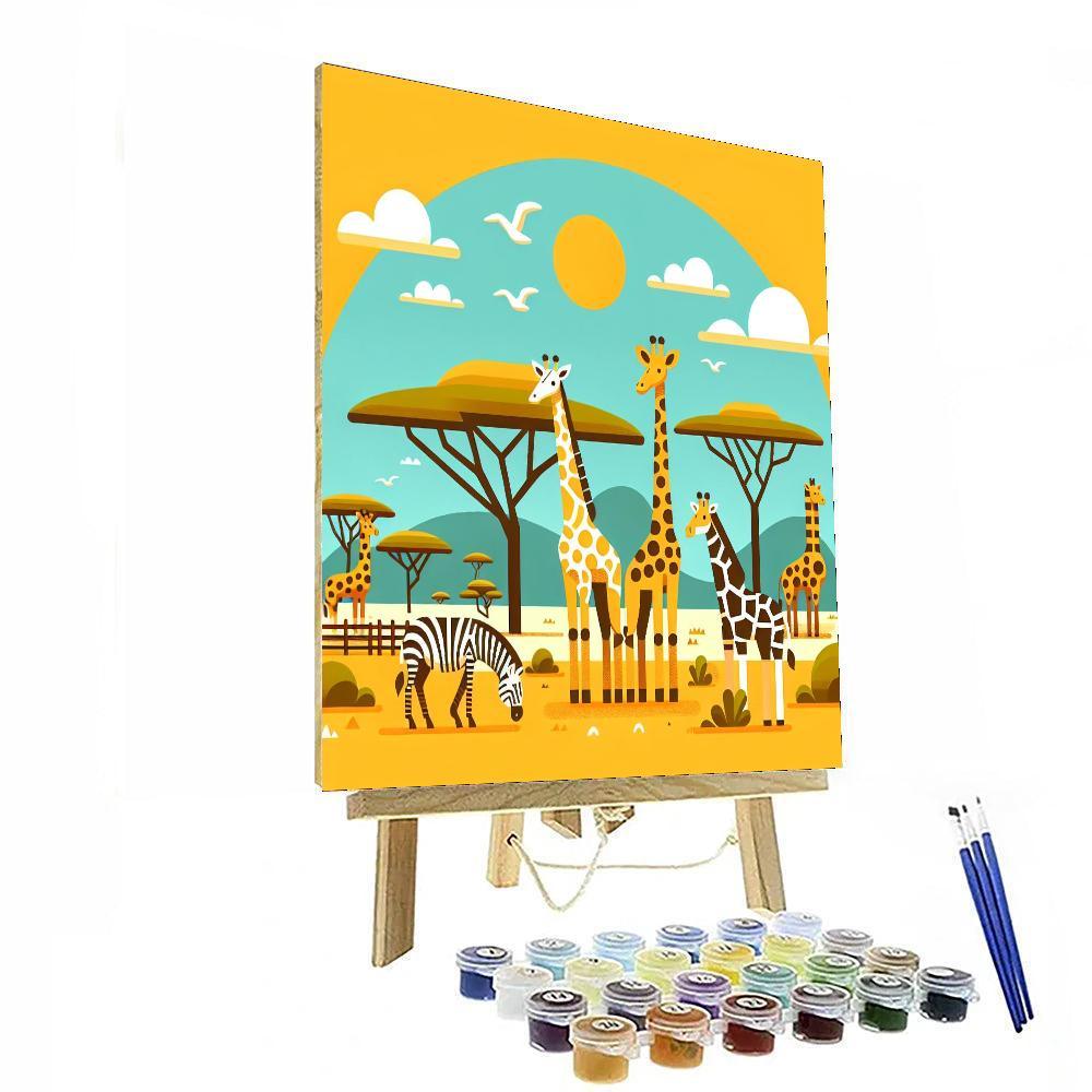 Giraffe's Serengeti Paint By Color