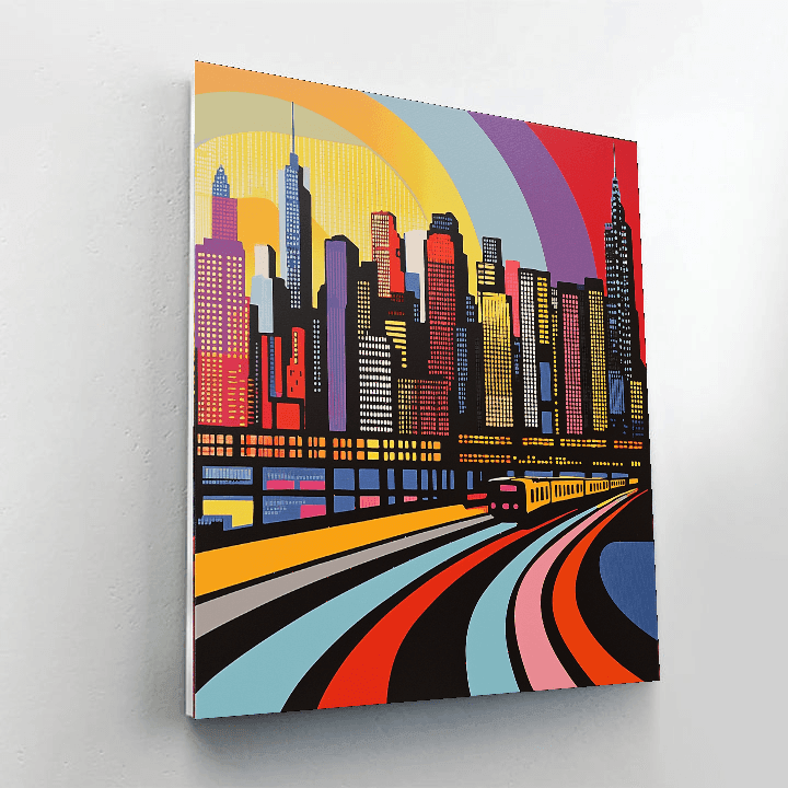 Roy Lichtenstein Inspired Lichtenstein's Dynamic Skyline  Painting By Numbers Kit
