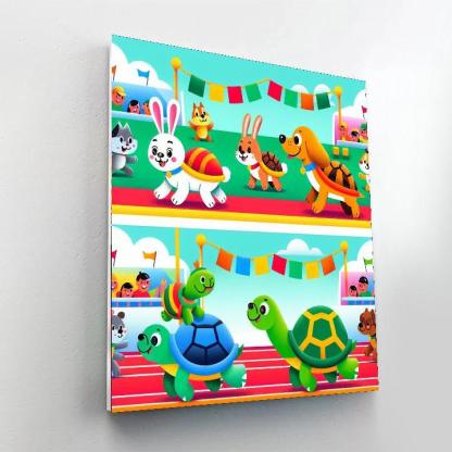 Silly Animal Race Paint By Numbers Art