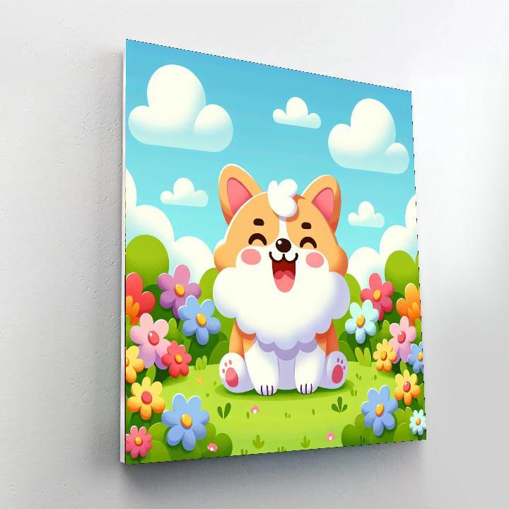 Joyful Corgi Paint By Color