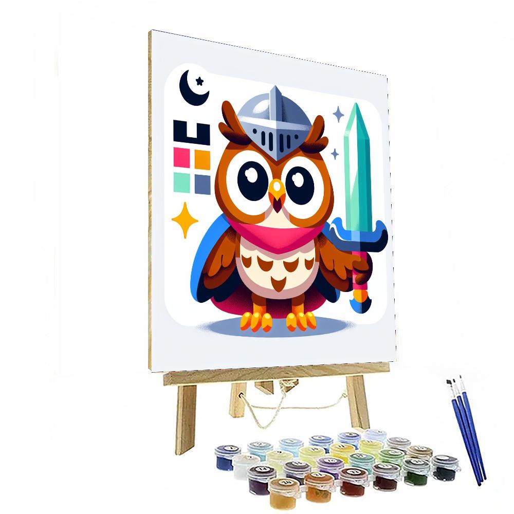 Brave Knight Owl Paint By Numbers