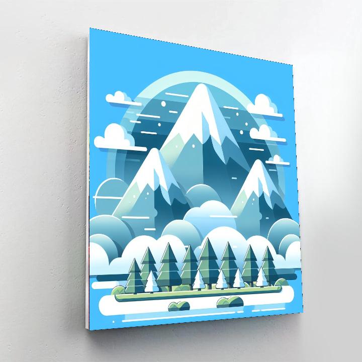 Snowy Mountains Painting Number Kit