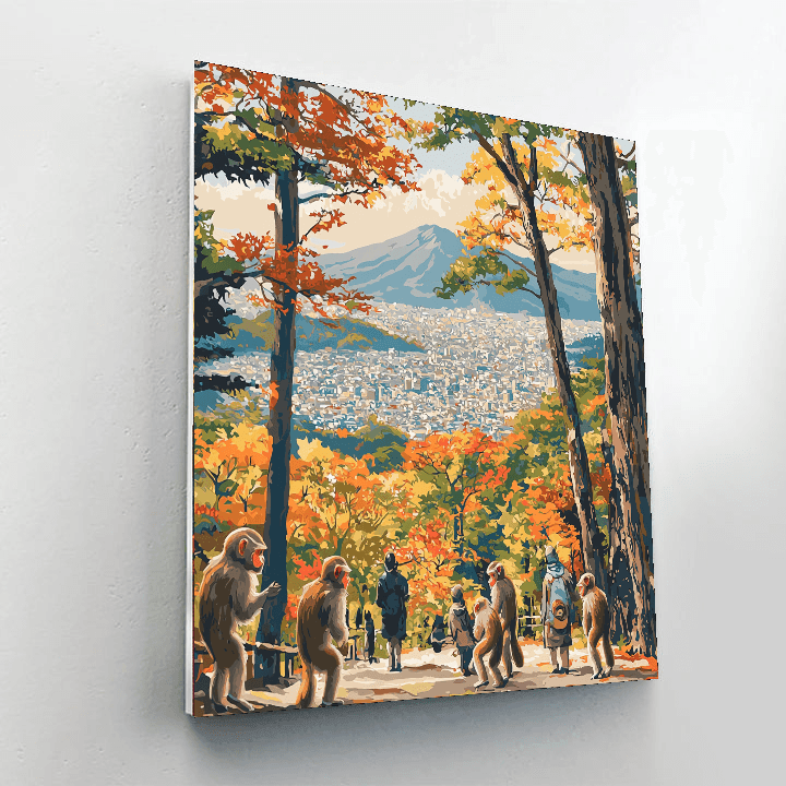 Kyoto's Arashiyama Monkey Park Paint By Numbers Kits
