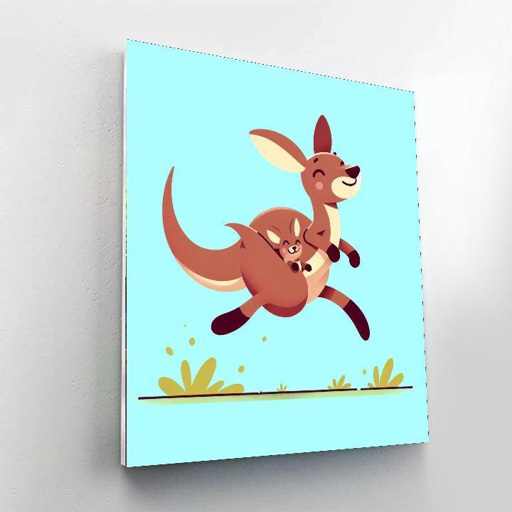 Joyful Kangaroo Bounce Paint By Number