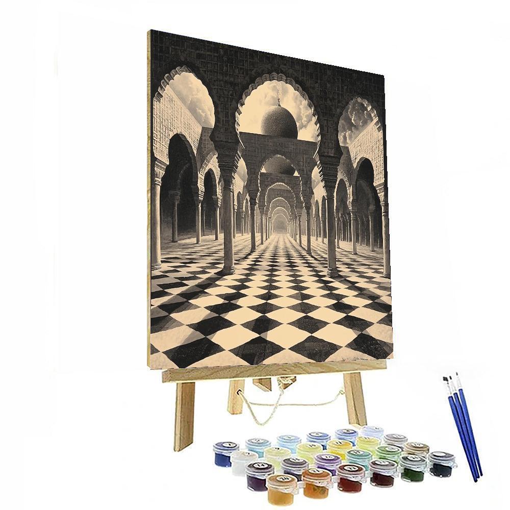 M.C. Escher Inspired Reflections Of Complexity  Numbered Painting Kits