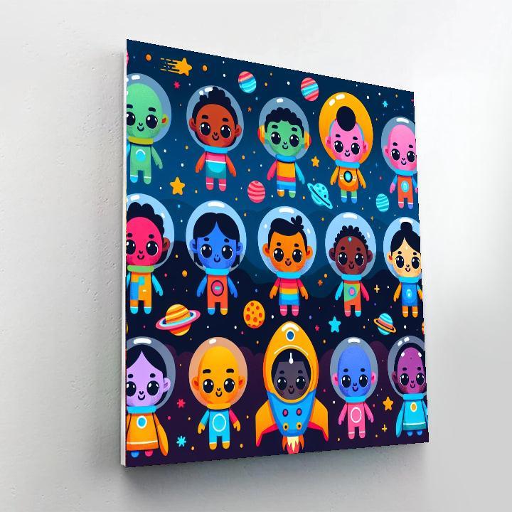 Alien's Intergalactic Journey Paint By Numbers Art