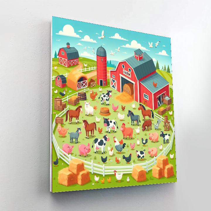 Charming Farmyard Festival Painting Number Kit