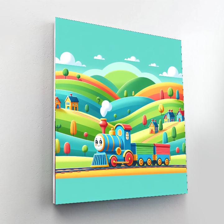 Toy Train Adventure Painting Number Kit