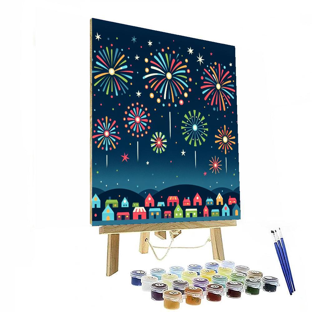 Funky Firework Fiesta Number Painting