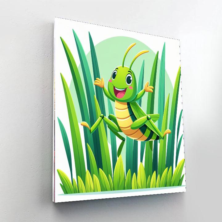 Hopping Grasshopper DIY Paint By Numbers