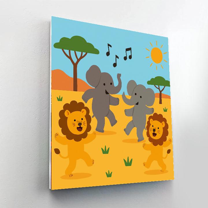 Safari Animal Dance Party Paint By Number