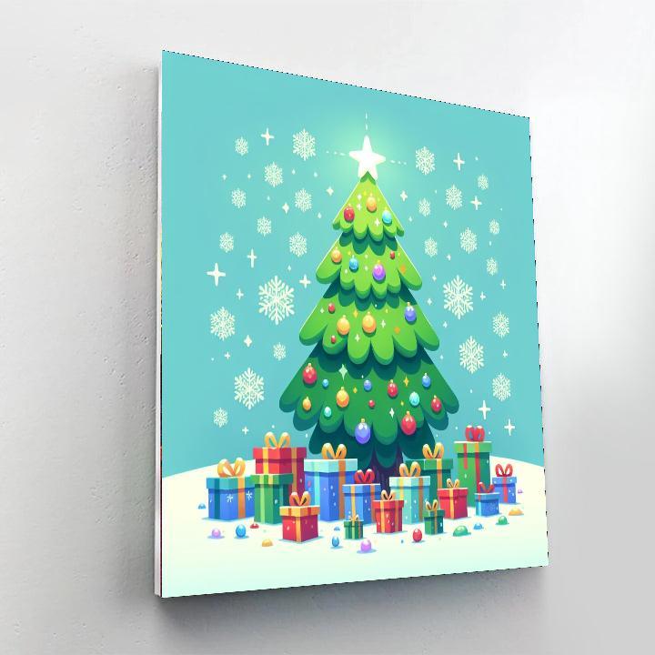 Festive Christmas Tree Numbered Painting Kits