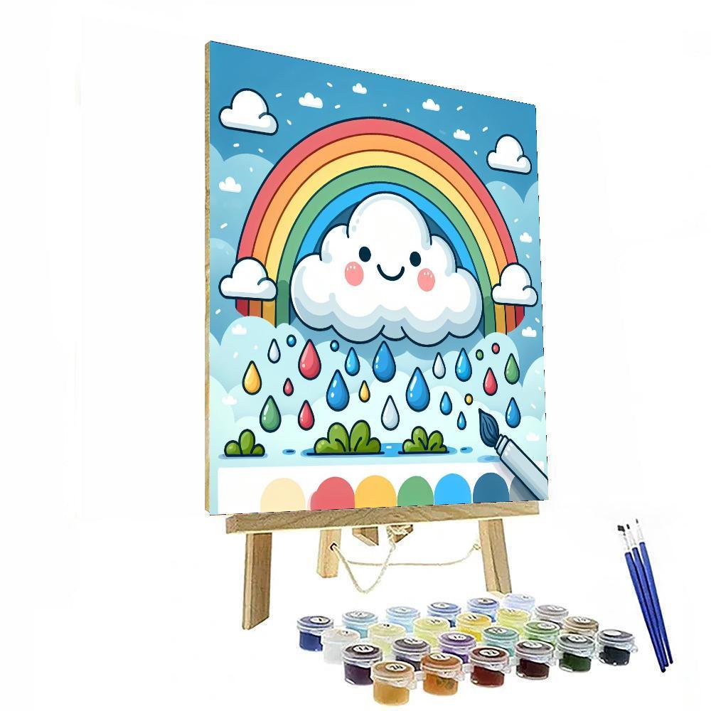 Joyful Raincloud Painting Number Kit