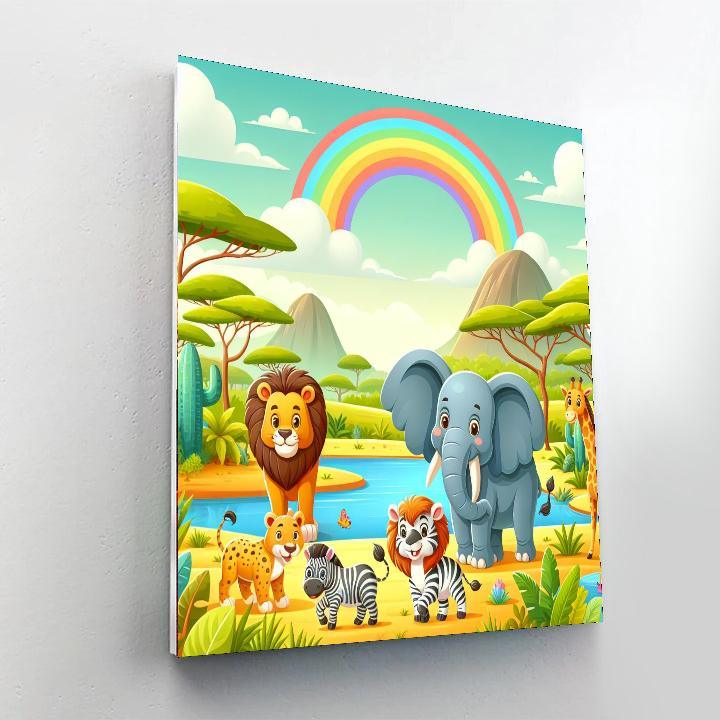 Rainbow Safari Adventure Paint By Color