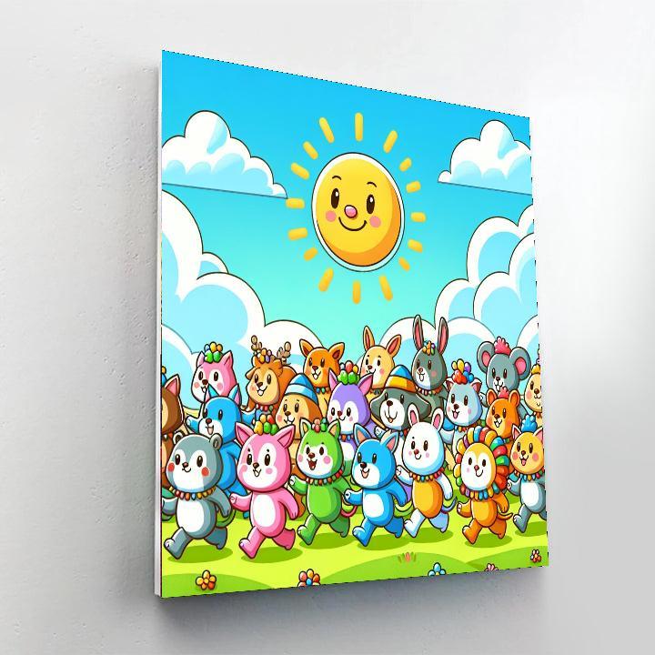 Sunny Animal Parade Paint By Color